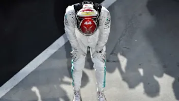 HUNGARORING, HUNGARY - AUGUST 04: Lewis Hamilton, Mercedes AMG F1, 1st position, celebrates in Parc