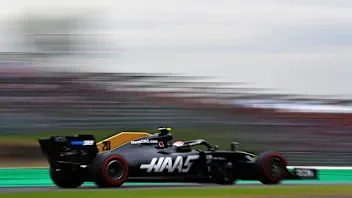 SUZUKA, JAPAN - OCTOBER 11: Kevin Magnussen of Denmark driving the (20) Haas F1 Team VF-19 Ferrari