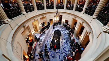 THE ROYAL AUTOMOBILE CLUB, UNITED KINGDOM - FEBRUARY 07: Haas car covered before the unveilz during