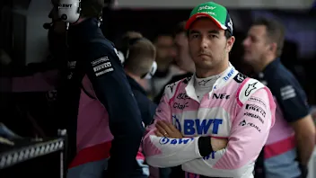 MEXICO CITY, MEXICO - OCTOBER 26: Sergio Perez of Mexico and Racing Point prepares to drive in the