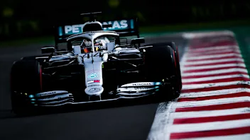 MEXICO CITY, MEXICO - OCTOBER 26: Lewis Hamilton of Great Britain driving the (44) Mercedes AMG
