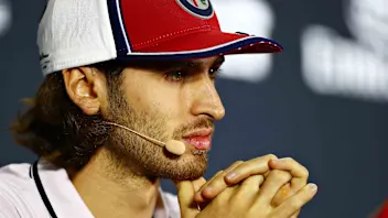MEXICO CITY, MEXICO - OCTOBER 24: Antonio Giovinazzi of Italy and Alfa Romeo Racing talks in the