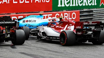MONTE CARLO, MONACO - MAY 26: Robert Kubica, Williams FW42, spins after contact and blocks the