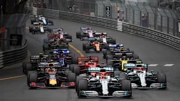 MONTE CARLO, MONACO - MAY 26: Lewis Hamilton, Mercedes AMG F1 W10, leads Valtteri Bottas, Mercedes