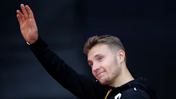 SOCHI, RUSSIA - SEPTEMBER 26: Sergey Sirotkin of Russia and Renault Sport F1 and McLaren F1 waves