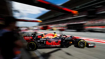 CIRCUIT DE BARCELONA-CATALUNYA, SPAIN - MAY 10: Max Verstappen, Red Bull Racing RB15, leaves the