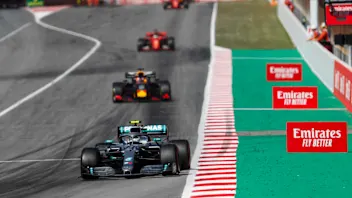 CIRCUIT DE BARCELONA-CATALUNYA, SPAIN - MAY 12: Valtteri Bottas, Mercedes AMG W10, leads Max