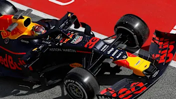 CIRCUIT DE BARCELONA-CATALUNYA, SPAIN - FEBRUARY 18: Max Verstappen, Red Bull Racing RB15 stops in