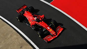 NORTHAMPTON, ENGLAND - AUGUST 08: Sebastian Vettel of Germany driving the (5) Scuderia Ferrari