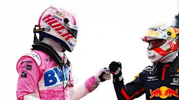 NORTHAMPTON, ENGLAND - AUGUST 08: Third place qualifier Nico Hulkenberg of Germany and Racing Point