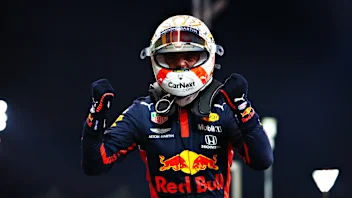 ABU DHABI, UNITED ARAB EMIRATES - DECEMBER 12: Pole position qualifier Max Verstappen of