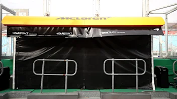 MELBOURNE, AUSTRALIA - MARCH 13: A general view of a closed McLaren F1 pitwall gantry before