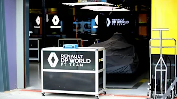 MELBOURNE, AUSTRALIA - MARCH 13: A general view of the Renault Sport F1 garage before practice for