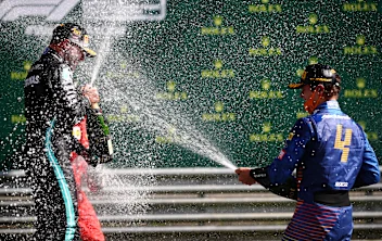 SPIELBERG, AUSTRIA - JULY 05:  Race winner Valtteri Bottas of Finland and Mercedes GP celebrates on