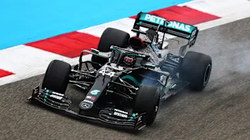 BAHRAIN, BAHRAIN - NOVEMBER 27: Lewis Hamilton of Great Britain driving the (44) Mercedes AMG