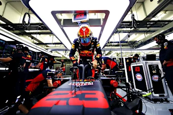 BAHRAIN, BAHRAIN - NOVEMBER 27: Alexander Albon of Thailand and Red Bull Racing prepares to drive