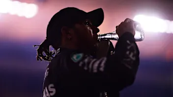 BAHRAIN, BAHRAIN - NOVEMBER 29: Race winner Lewis Hamilton of Great Britain and Mercedes GP takes a