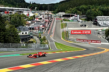 SPA, BELGIUM - AUGUST 28: A general view as Sebastian Vettel of Germany driving the (5) Scuderia