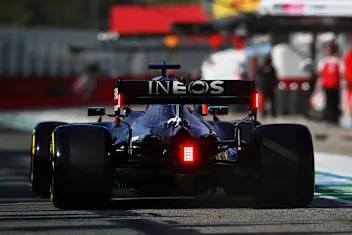 IMOLA, ITALY - OCTOBER 31: Lewis Hamilton of Great Britain driving the (44) Mercedes AMG Petronas