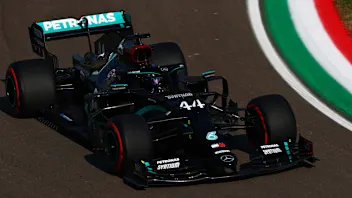 IMOLA, ITALY - OCTOBER 31: Lewis Hamilton of Great Britain driving the (44) Mercedes AMG Petronas