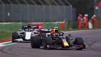 IMOLA, ITALY - NOVEMBER 01: Alexander Albon of Thailand driving the (23) Aston Martin Red Bull