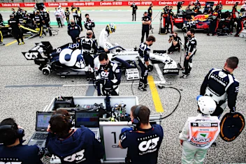 IMOLA, ITALY - NOVEMBER 01: Pierre Gasly of France and Scuderia AlphaTauri prepares to drive on the