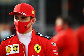IMOLA, ITALY - NOVEMBER 01: Charles Leclerc of Monaco and Ferrari looks on during the F1 Grand Prix