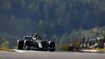 NUERBURG, GERMANY - OCTOBER 10: Valtteri Bottas of Finland driving the (77) Mercedes AMG Petronas