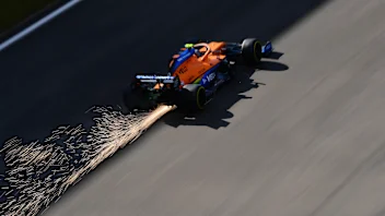 NUERBURG, GERMANY - OCTOBER 10: Lando Norris of Great Britain driving the (4) McLaren F1 Team MCL35