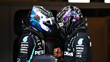 NUERBURG, GERMANY - OCTOBER 10: Pole position qualifier Valtteri Bottas of Finland and Mercedes GP