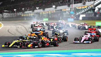 NUERBURG, GERMANY - OCTOBER 11: Alexander Albon of Thailand driving the (23) Aston Martin Red Bull