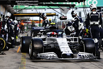 NUERBURG, GERMANY - OCTOBER 11: Pierre Gasly of France driving the (10) Scuderia AlphaTauri AT01