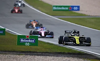 NUERBURG, GERMANY - OCTOBER 11: Daniel Ricciardo of Australia driving the (3) Renault Sport Formula