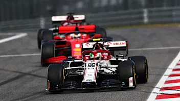 NUERBURG, GERMANY - OCTOBER 11: Antonio Giovinazzi of Italy driving the (99) Alfa Romeo Racing C39