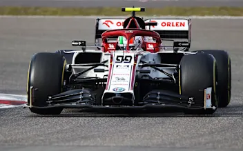 NUERBURG, GERMANY - OCTOBER 11: Antonio Giovinazzi of Italy driving the (99) Alfa Romeo Racing C39