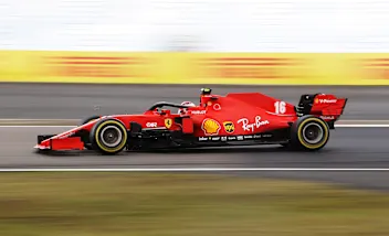 NUERBURG, GERMANY - OCTOBER 11: Charles Leclerc of Monaco driving the (16) Scuderia Ferrari SF1000
