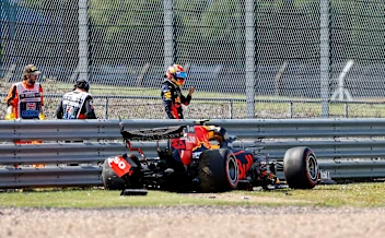 NORTHAMPTON, ENGLAND - JULY 31: Alexander Albon of Thailand and Red Bull Racing gets out of his car