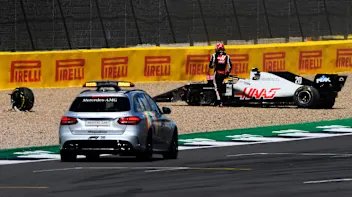 NORTHAMPTON, ENGLAND - AUGUST 02:  Kevin Magnussen of Denmark driving the (20) Haas F1 Team VF-20