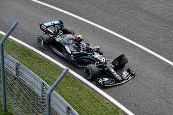 NORTHAMPTON, ENGLAND - AUGUST 02: Valtteri Bottas of Finland driving the (77) Mercedes AMG Petronas