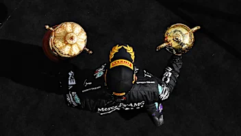 NORTHAMPTON, ENGLAND - AUGUST 02: Race winner Lewis Hamilton of Great Britain and Mercedes GP