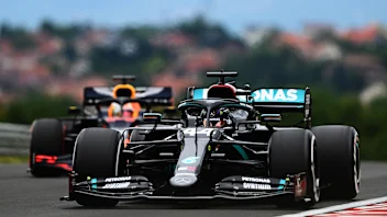 BUDAPEST, HUNGARY - JULY 17: Lewis Hamilton of Great Britain driving the (44) Mercedes AMG Petronas