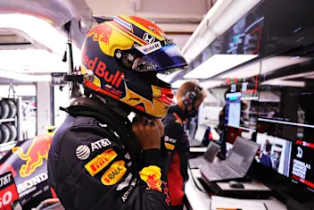 BUDAPEST, HUNGARY - JULY 18: Alexander Albon of Thailand and Red Bull Racing prepares to drive