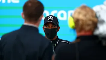 BUDAPEST, HUNGARY - JULY 18: Pole position qualifier Lewis Hamilton of Great Britain and Mercedes