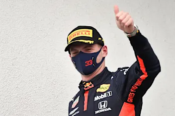 BUDAPEST, HUNGARY - JULY 19: Second placed Max Verstappen of Netherlands and Red Bull Racing