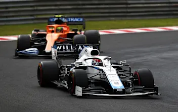 BUDAPEST, HUNGARY - JULY 19: George Russell of Great Britain driving the (63) Williams Racing FW43