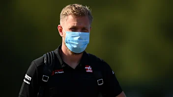 MONZA, ITALY - SEPTEMBER 04: Kevin Magnussen of Denmark and Haas F1 arrives at the circuit ahead of