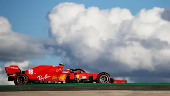PORTIMAO, PORTUGAL - OCTOBER 23: Charles Leclerc of Monaco driving the (16) Scuderia Ferrari SF1000