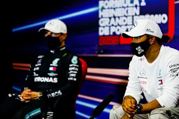 PORTIMAO, PORTUGAL - OCTOBER 24: Pole position qualifier Lewis Hamilton of Great Britain and