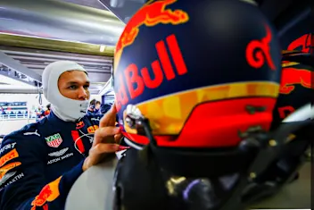 PORTIMAO, PORTUGAL - OCTOBER 25: Alexander Albon of Thailand and Red Bull Racing prepares to drive