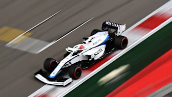 SOCHI, RUSSIA - SEPTEMBER 26: George Russell of Great Britain driving the (63) Williams Racing FW43
